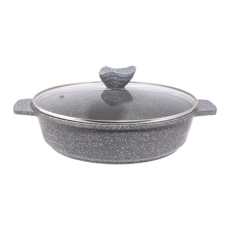 تابه چدنی دو دسته درب دار سایز 24 پیلو مدل Happy